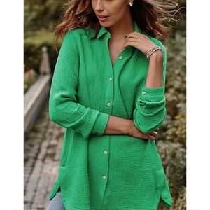 J.Jill Gauzy Cotton Button-Up